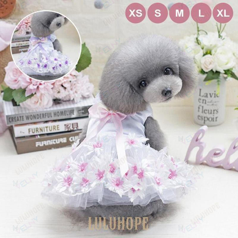 ドッグウェア 犬服 猫服 ふりふり かわいい フリル レース 犬服 犬用 ワンピース ドレス ペット 犬 ドッグ 小型犬 春夏 春 夏 犬の服 猫 XS XL