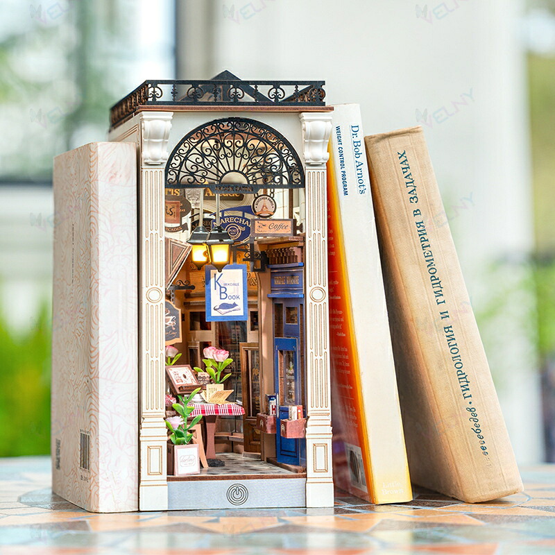 DIYミニチュアハウス 書立モデル 3D立体パズル｜木製積み木組み立てキット 建築物デザイン 手作り・装玩具 インテリアやギフトにおすすめ