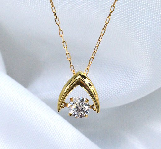 【楽天市場】ダンシングストーン ダイヤモンド 0.3ct ネックレス K18 ペンダント 品質保証書付 18k 18金 一粒ダイヤ 0.3
