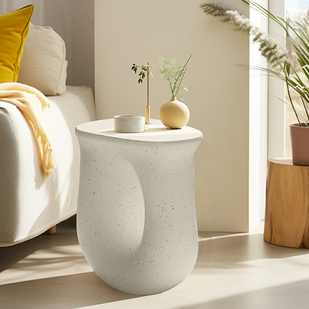 楽天市場】UNHO サイドテーブル 白 セメント 屋外 おしゃれ 丸