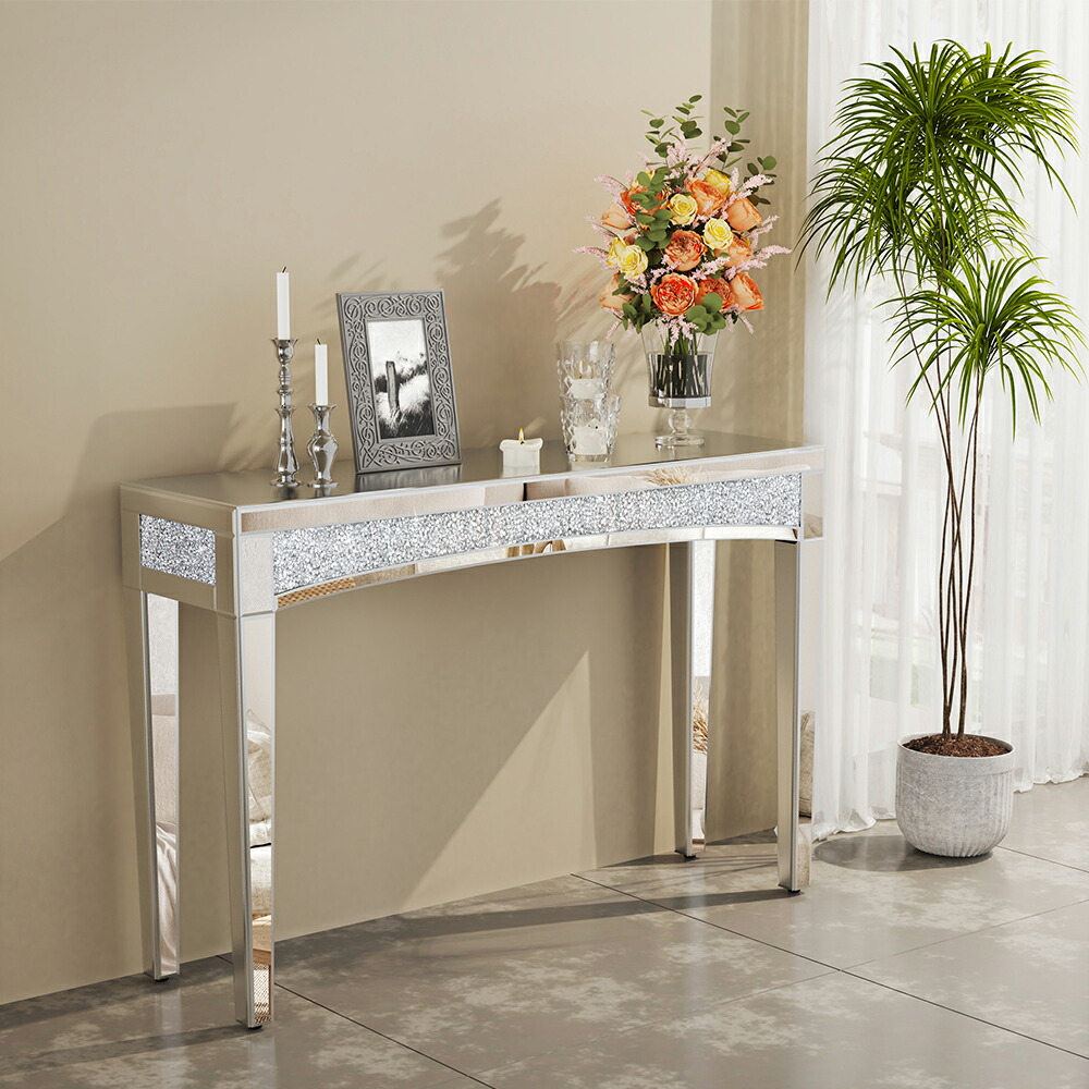 楽天市場】UNHO ミラーコンソールテーブル 幅120 スリム 玄関