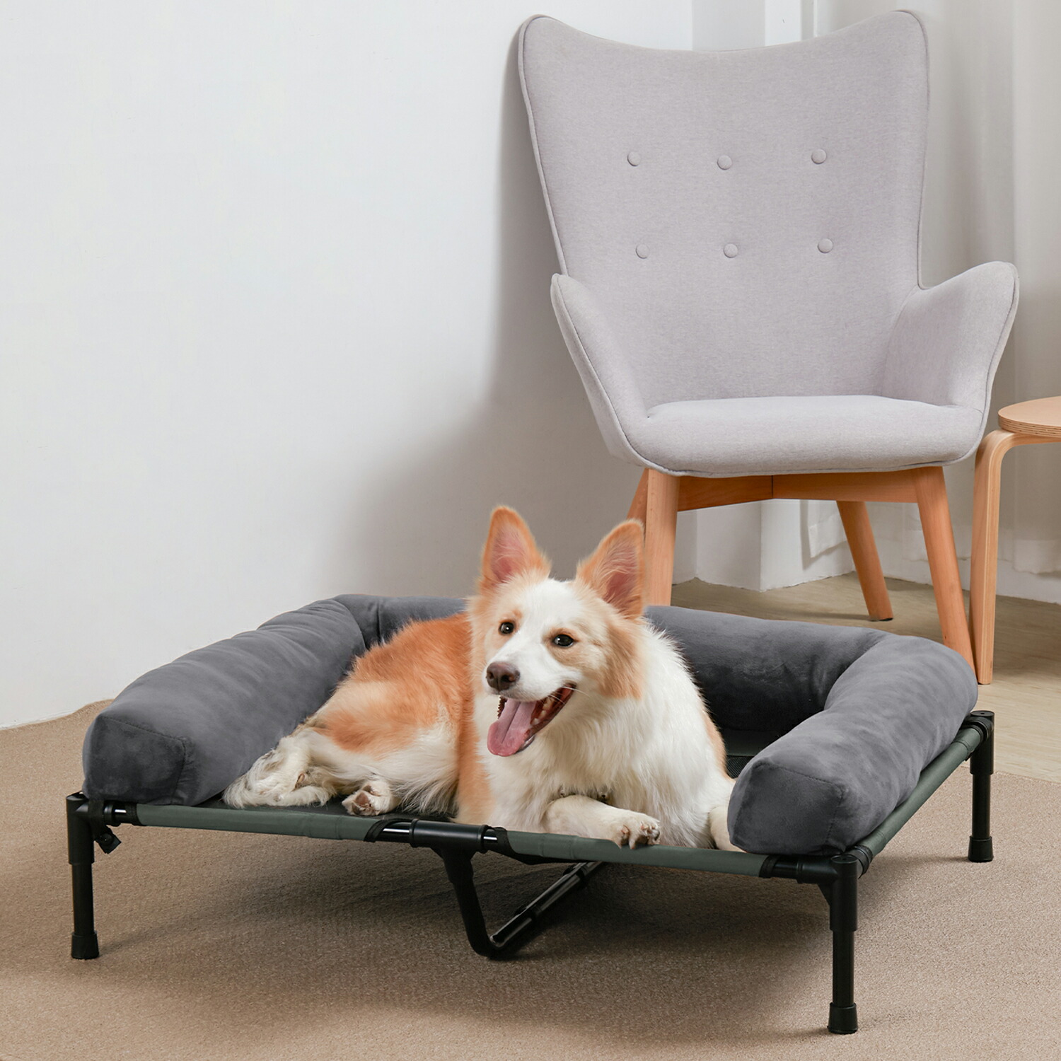【店卸し資産追っ立てる！】Wisfor 犬用臥榻 小型犬 中型犬 大型犬 脚付き添い人 コット型 夏 洗える 愛玩動物長椅子 ハンモック 照明ランプ付き添い人 2WAY 通年 お出かけ 犬の寝床 キャンプベッド ひんやり 思わしい 冷やりとした 今めかしい 破れにくい 雨合羽/通気性