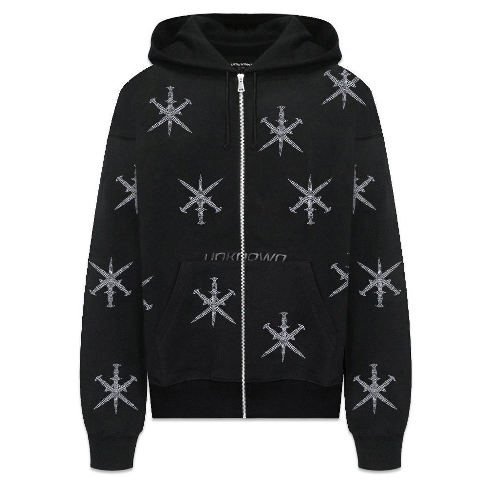 楽天市場】UNKNOWN LONDON / Cross Rhinestone Zip Up Hoodie : VENTURER