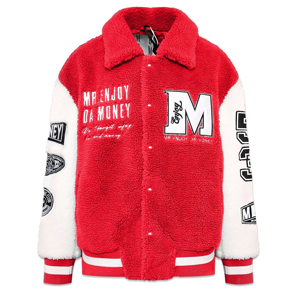 MR.ENJOY DA MONEY (M.E.D.M) / MEDM Boa Varsity Jacket RED