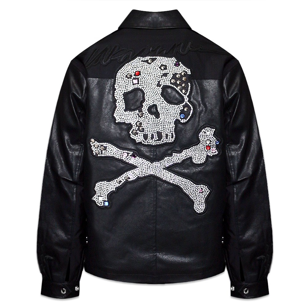 UNKNOWN LONDON / Jewel Skeleton Leather Jacket