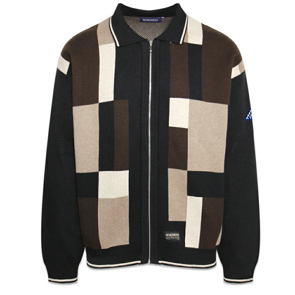 DEVA STATES / Bricks Zip Up Polo Sweater