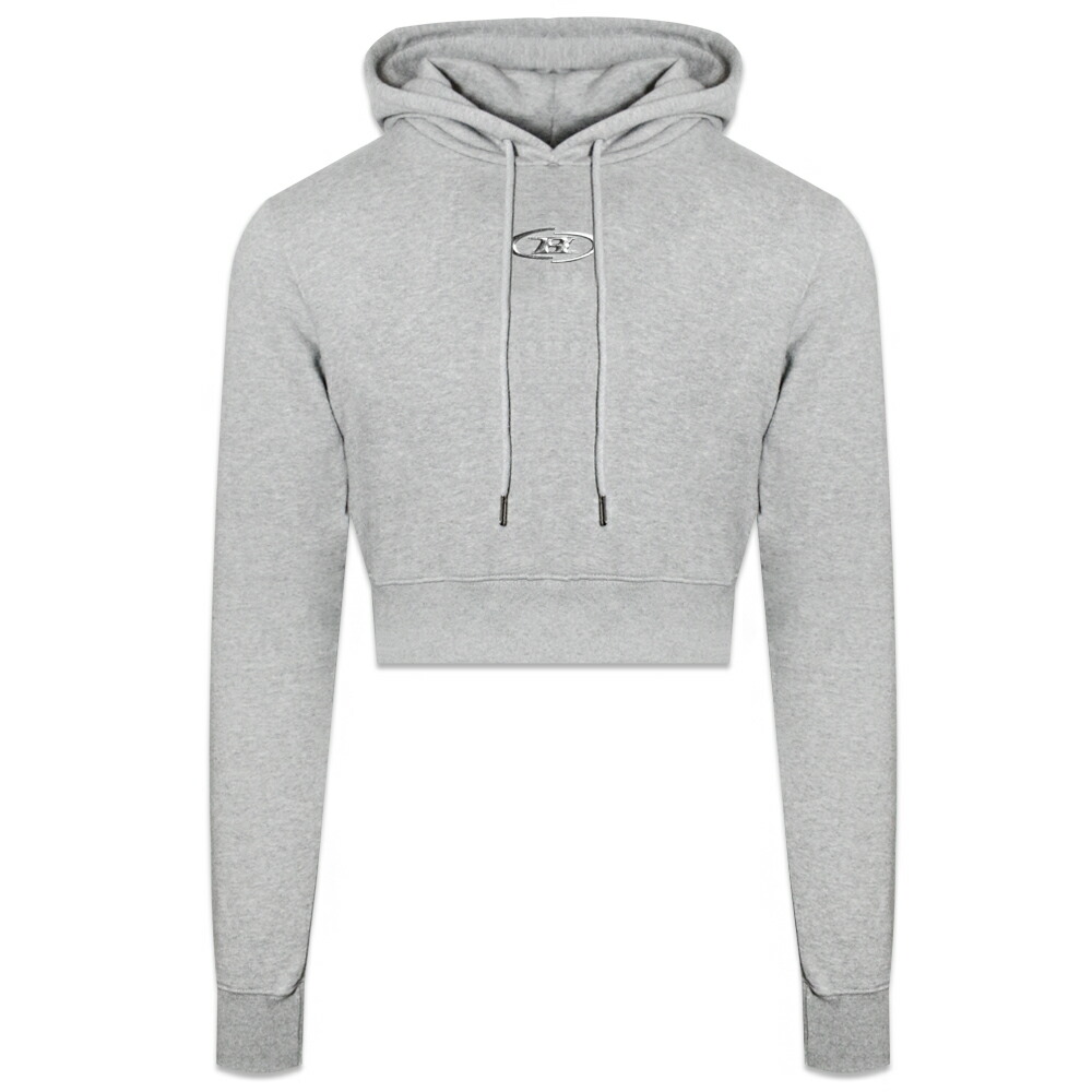 BORN TO WIN / Big Chrome B Logo Crop Hoodie