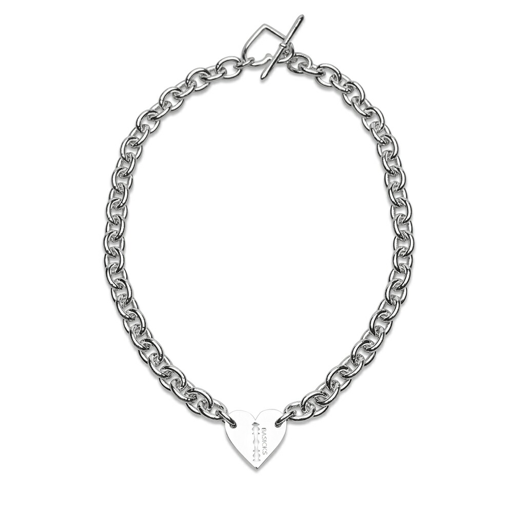 BASICKS / Heart Razor Necklace (Medium Link)