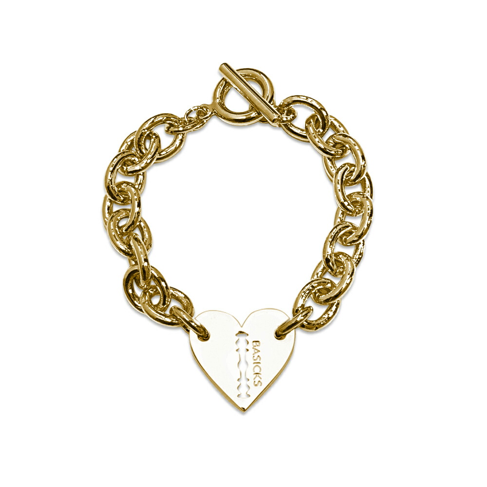 BASICKS / Heart Razor Bracelet (Medium Link)
