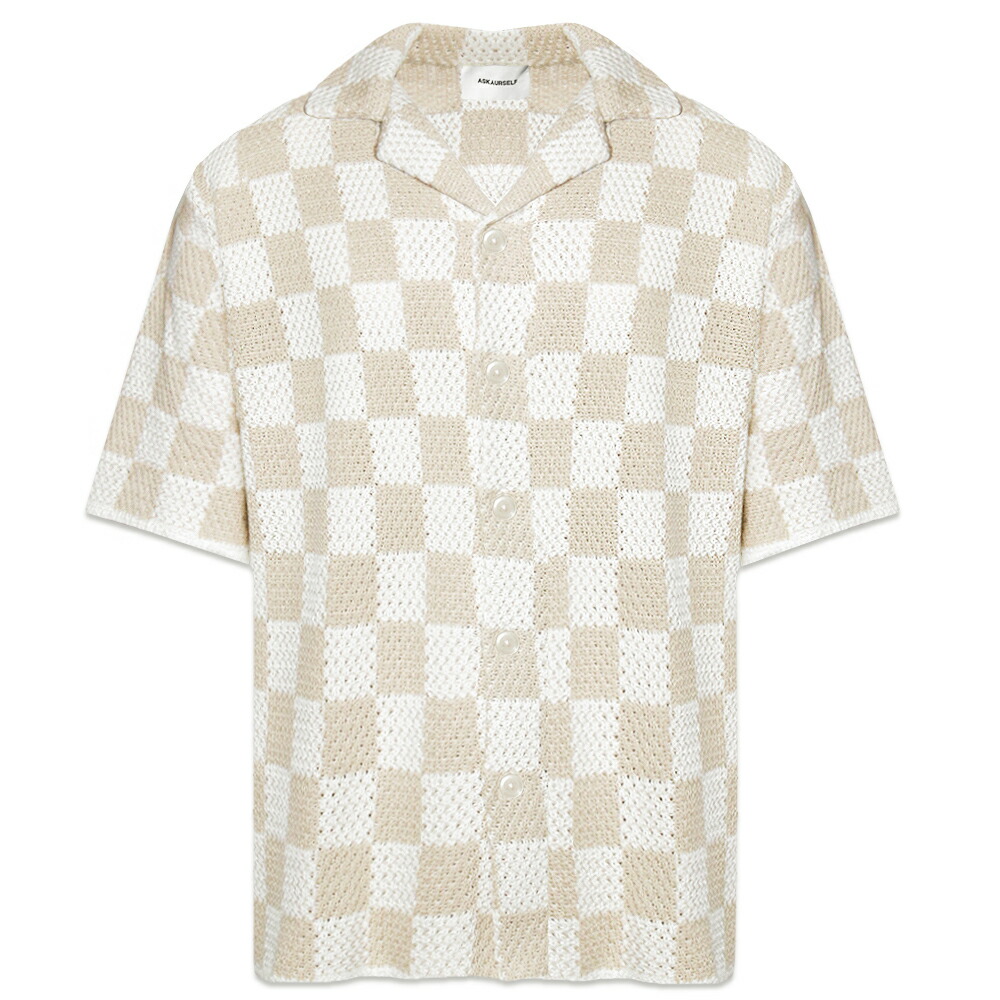 ASKYURSELF / Checkered Crochet Shirt
