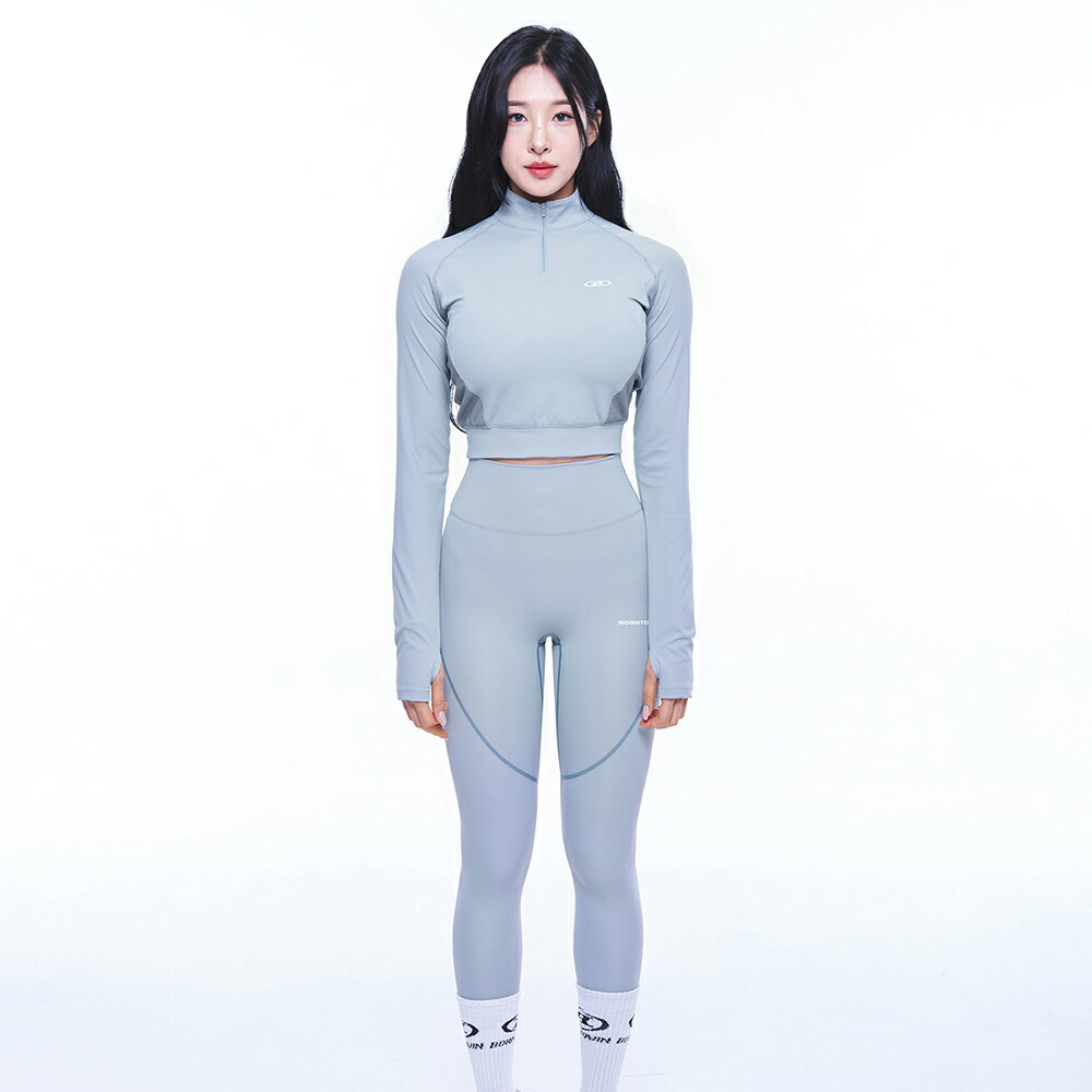 BORN TO WIN / WM B Logo Mesh Half Zip Up
