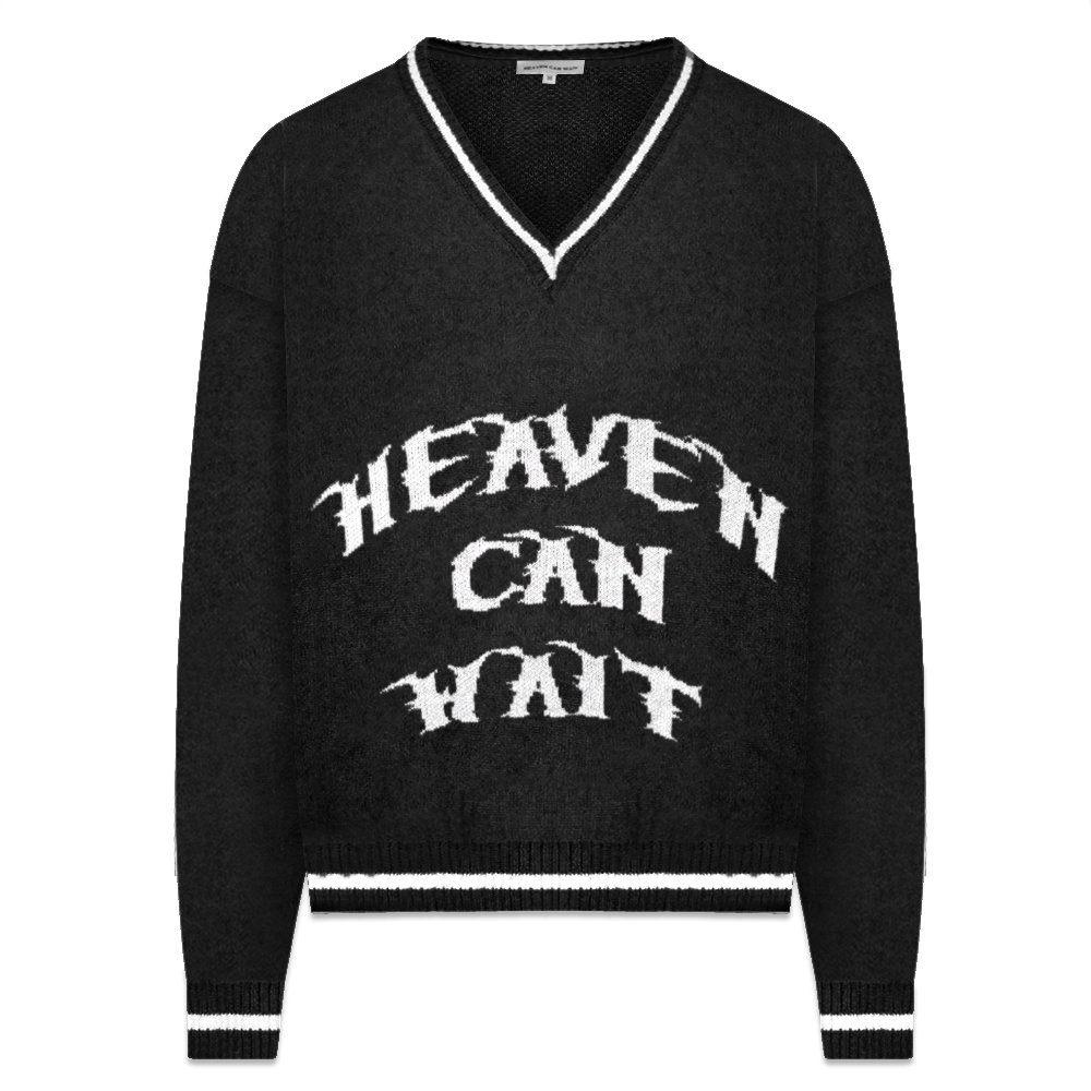 HEAVEN CAN WAIT / Phantom Knit Sweater BLACK