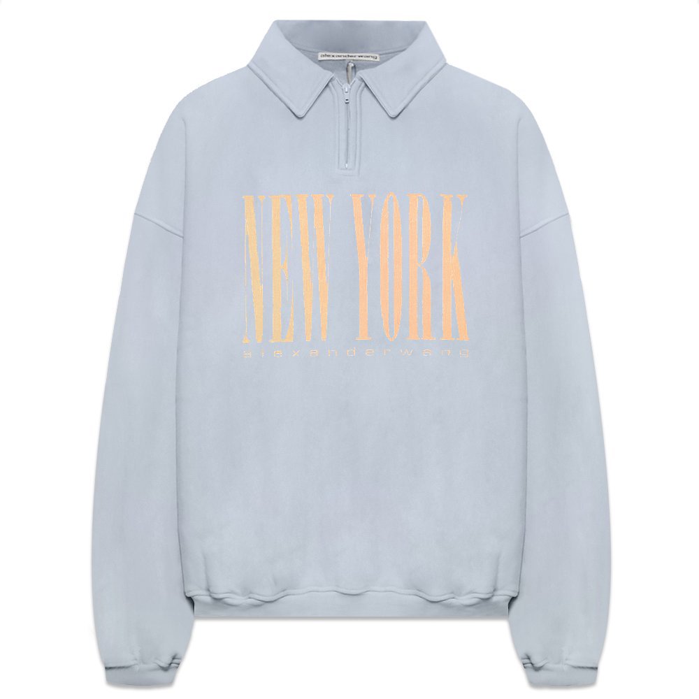 ALEXANDER WANG / NY Puff Graphic Half Zip Sweatshirt