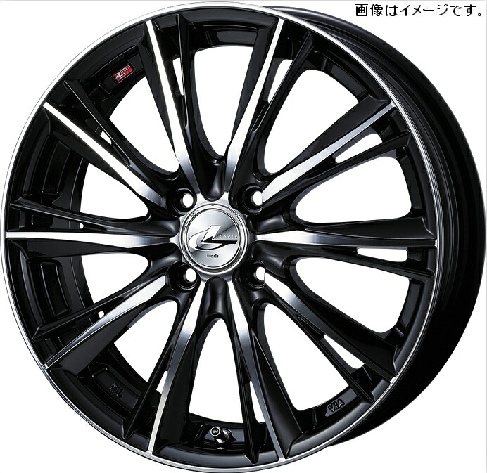 【個人宅発送可能】 Weds ウェッズ 15×4.5J +45 4穴 PCD100 BKMC ホイール 1本 LEONIS WX レオニス ダブルエックス (33860)