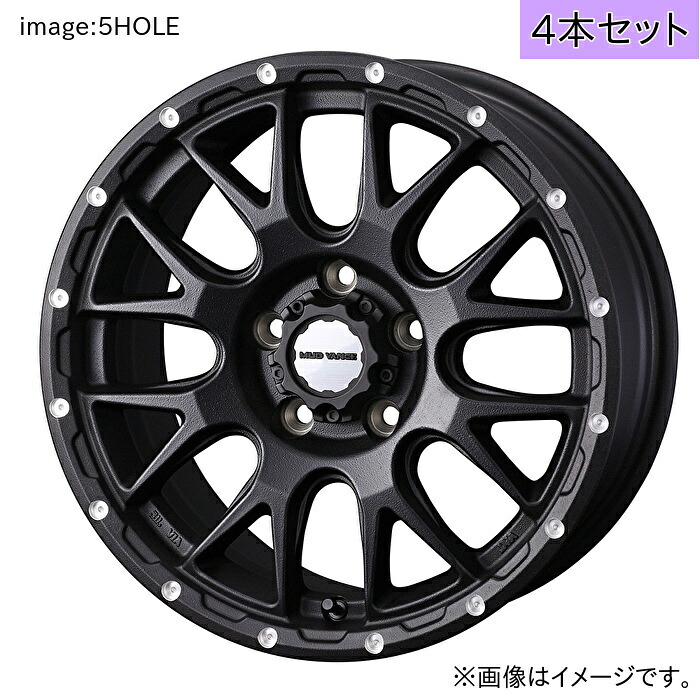 【個人宅発送可能】ウェッズ Weds 16X7.0J +35 5穴 PCD114.3 BLK ホイール 4本 WEDS ADVENTURE MUD VANCE 08 (6490)