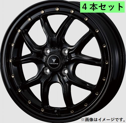 【個人宅発送可能】Weds NOVARIS ASSET S1 16X5.0J +45 4穴 PCD100 BLK/G ホイール 4本 ノヴァリス・アセット エスワン (41320)