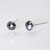 Venusjewelry Black Diamond Earrings In Platinum Total 1 Carat Rose Super Large One Carat Black Diamond Dream Of Platinumand Did The Computed Balance Beautiful And Simple Earrings Has Been Completed