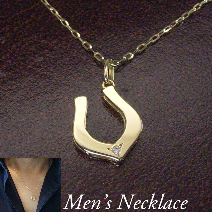 楽天市場】K18 幸運のホースシュー 天然 一粒 ダイヤモンド ネックレス