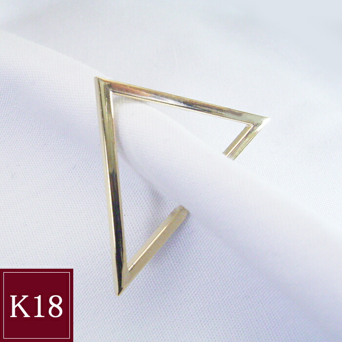 イヤーカフ アクセサリー K18 K18 イヤカフ 18金 三角 トライアングル プレゼント 地金 片耳専用 品番ma-0450 2営業日前後の発送予定|ヴィーナス ジュエリー