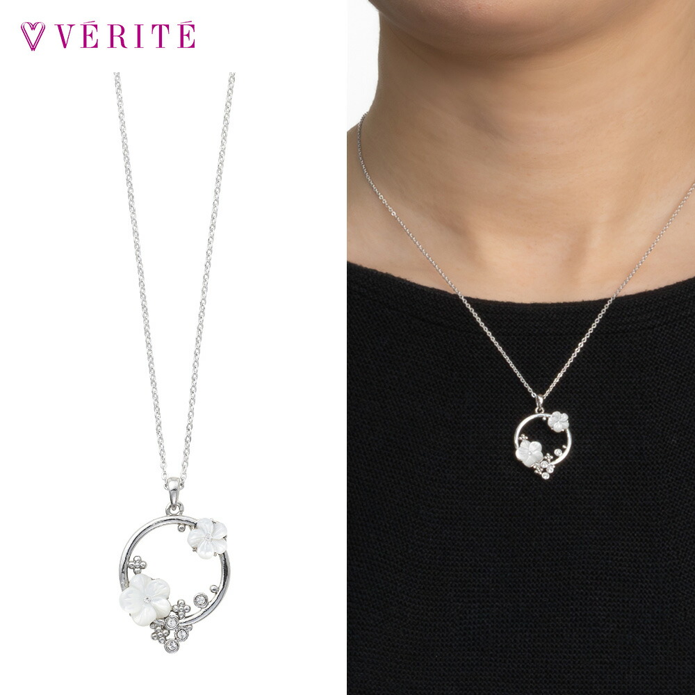 楽天市場】フラワー プチ ネックレス ホワイト ブラック ペンダント