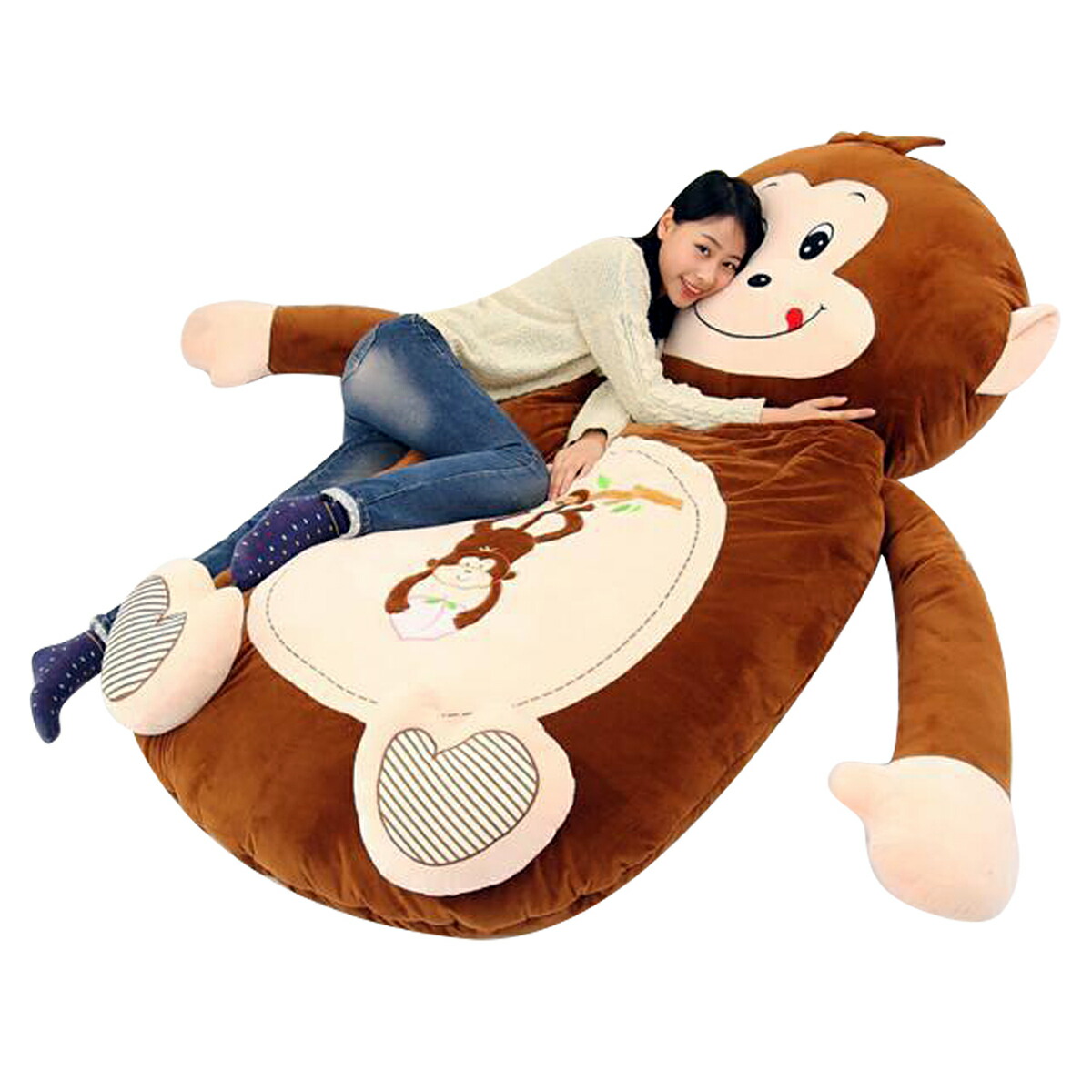 楽天市場 Veroman 大人用 寝袋付き 敷布団 ソファー ベッド ぬいぐるみ カエル サル ネコ 0 110cm Veroman