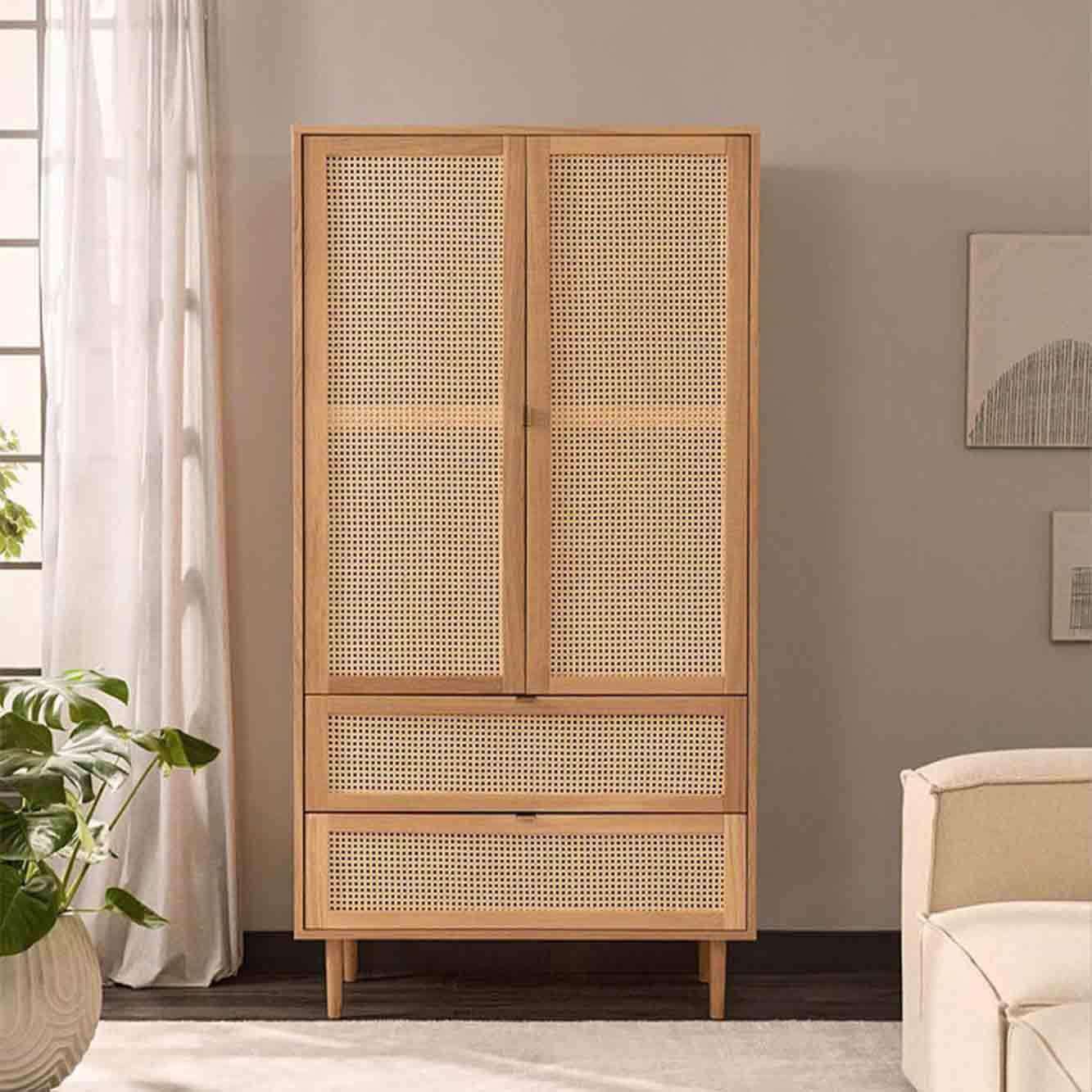 楽天市場】VeroMan ラタン編みクローゼット クローゼット ラック