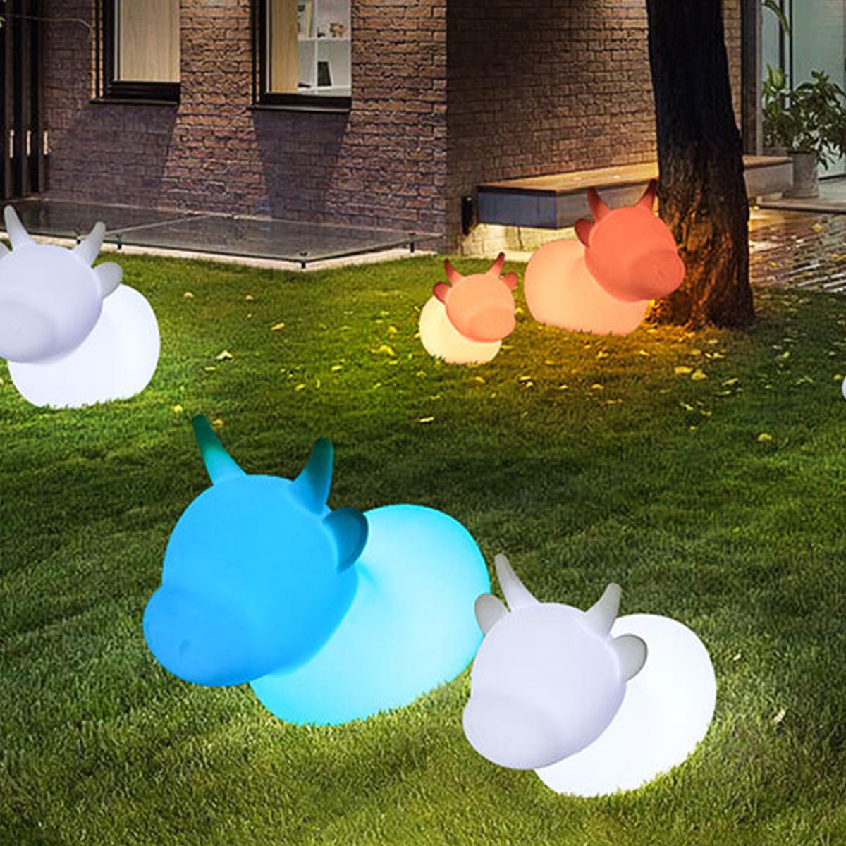 [90x56x69] VeroMan LED ともし火 牛 毛の荒物 ともし火 雨合羽 露天 庭 照明装置 飾りつけ 飾りもの オブジェ 分かりやすい 派手 でき事 韓国室内装飾