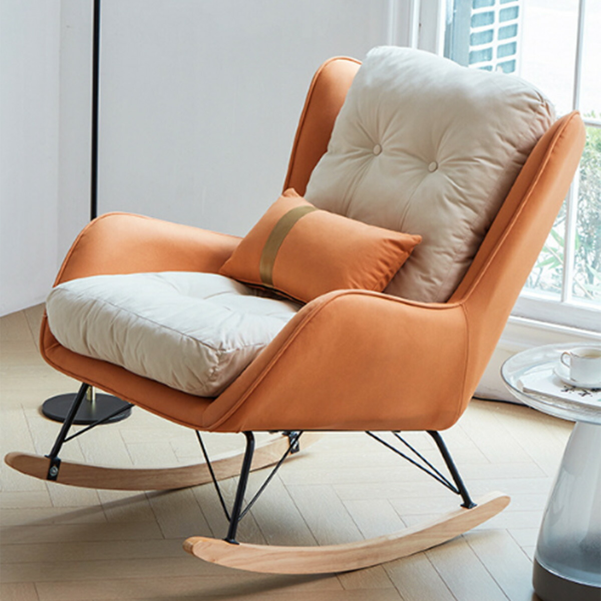 楽天市場】ロッキングチェア ダイニングチェア 肘付き アームチェア