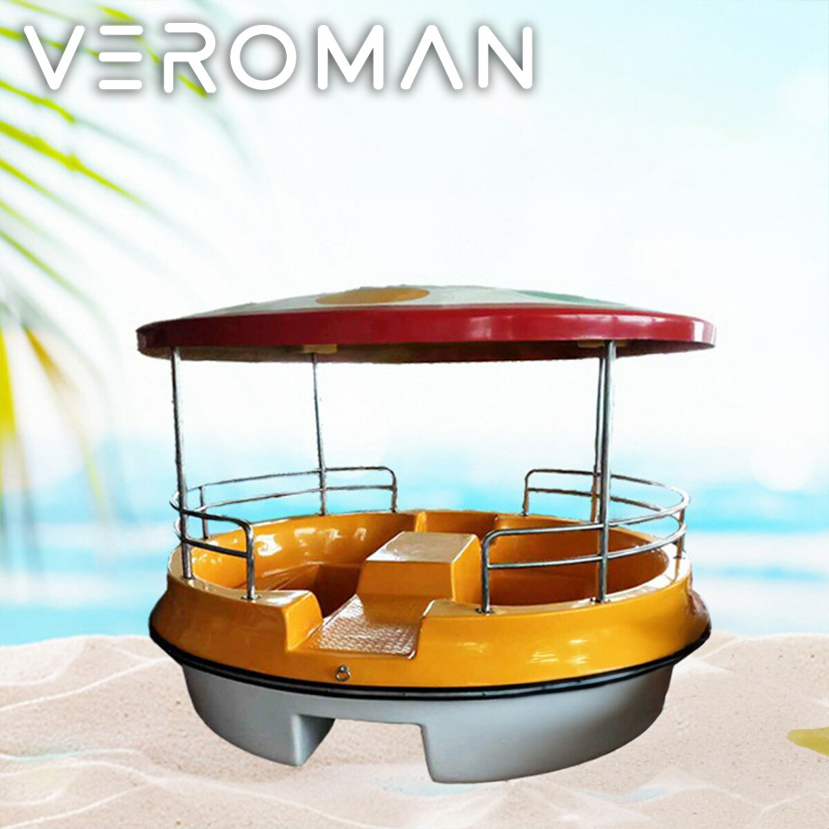 VeroMan 足漕ぎボート 足漕ぎ 水上ボート 水上 ボート 屋根付き 屋根 パラソル 巨大浮きボート 海 川 公園 水上公園 池 泉 デート|VeroMan店