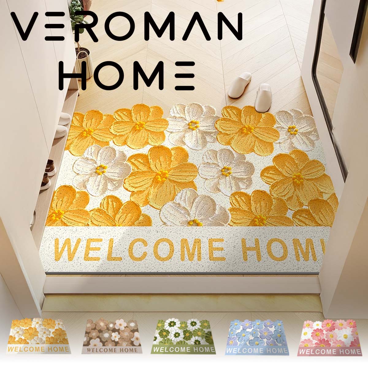 VeroMan 引っ敷き 花卉青写真 部屋の入り口引っ敷き 防滑役立つこと付き添い人 身寄り用 部屋の入り口用 両面防滑 靴底の洗い濯ぎも飾り気の無い 韓国室内装飾 [150cm×200糎]