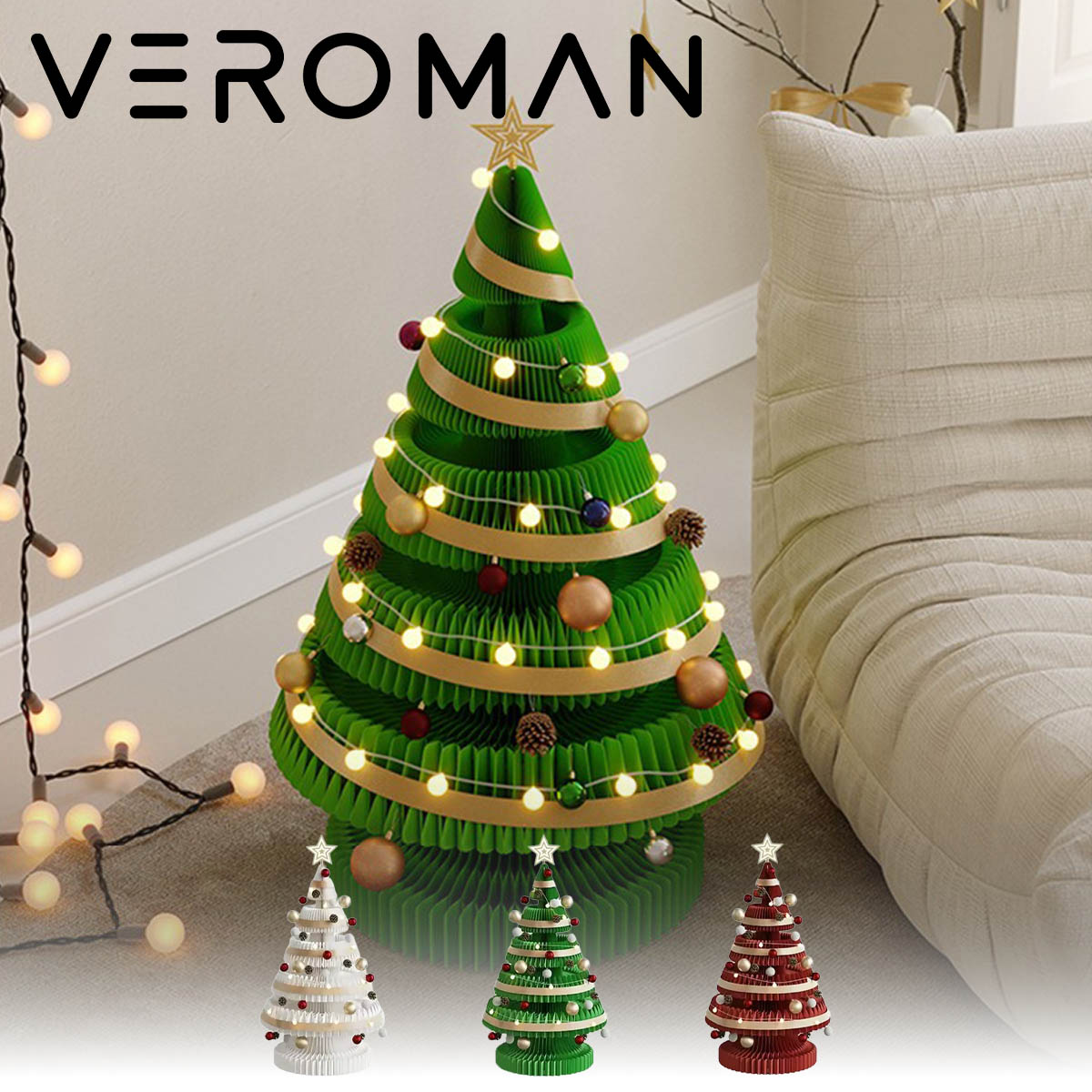 [75糎] VeroMan ヨーロッパ樅 折りたたみ紙製ヨーロッパ樅 クリスマスかざり付ける 卓上飾りもの 佇まい監督 寄り合い飾りつけ 納める助けになる 周囲の状況に分かりやすい 韓国室内装飾 [47x75糎]