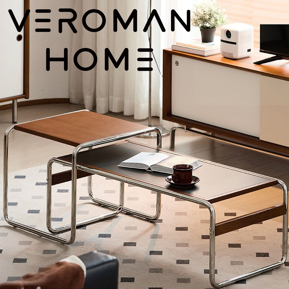 VeroMan 真っただ中一覧表 サイドテーブル 2点仕掛ける 置き目一覧表 岩板天板  今めかしい青写真 ステンレス鋼脚  韓国室内装飾 [高さ48cm×幅100糎]