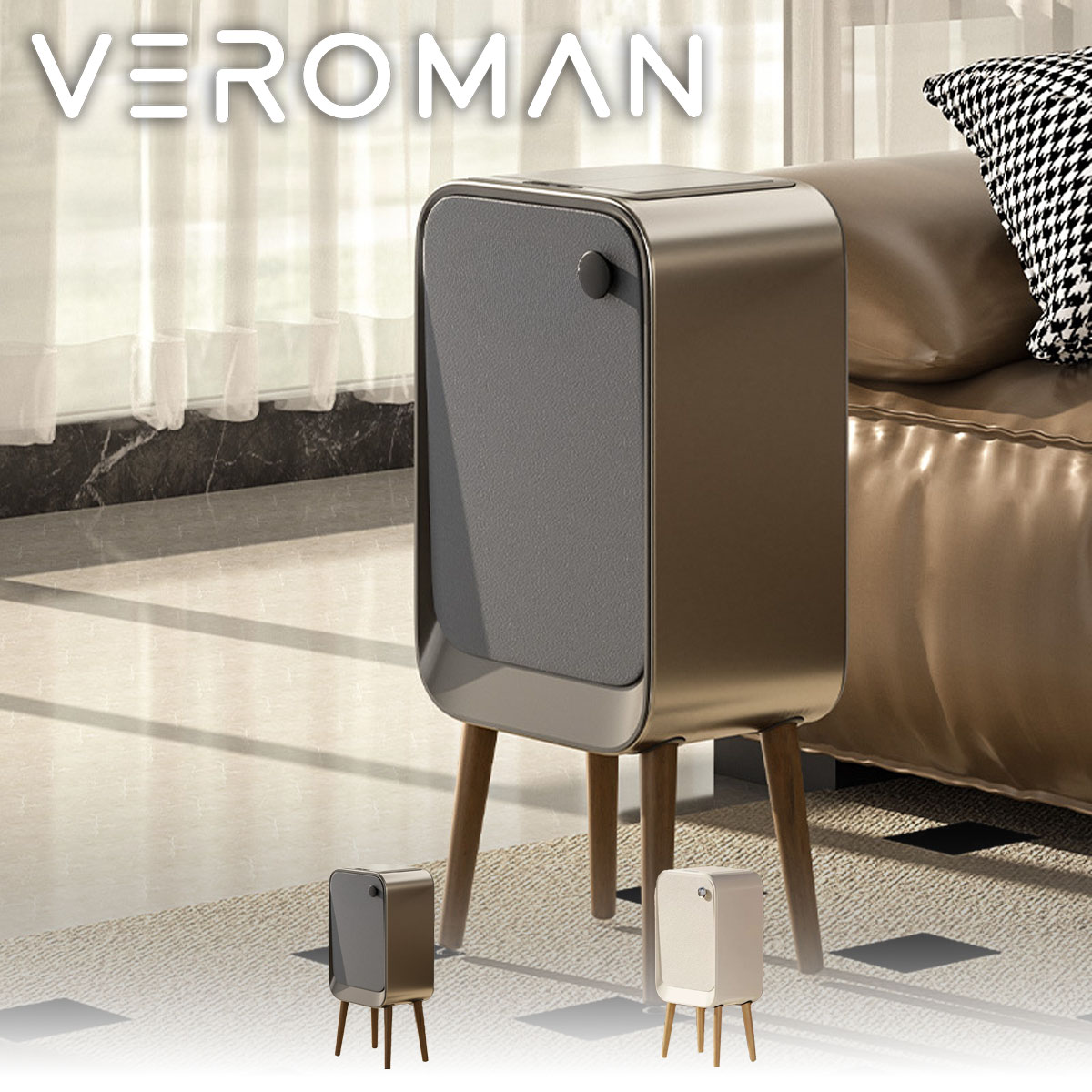 VeroMan 紙くずかご 20L かっこ良い検出器付き添い人自動小銃開閉 大静電容量 モダンレトロスタイル リビング用 高脚手合い 身寄り用 御前上等感室内装飾 韓国室内装飾