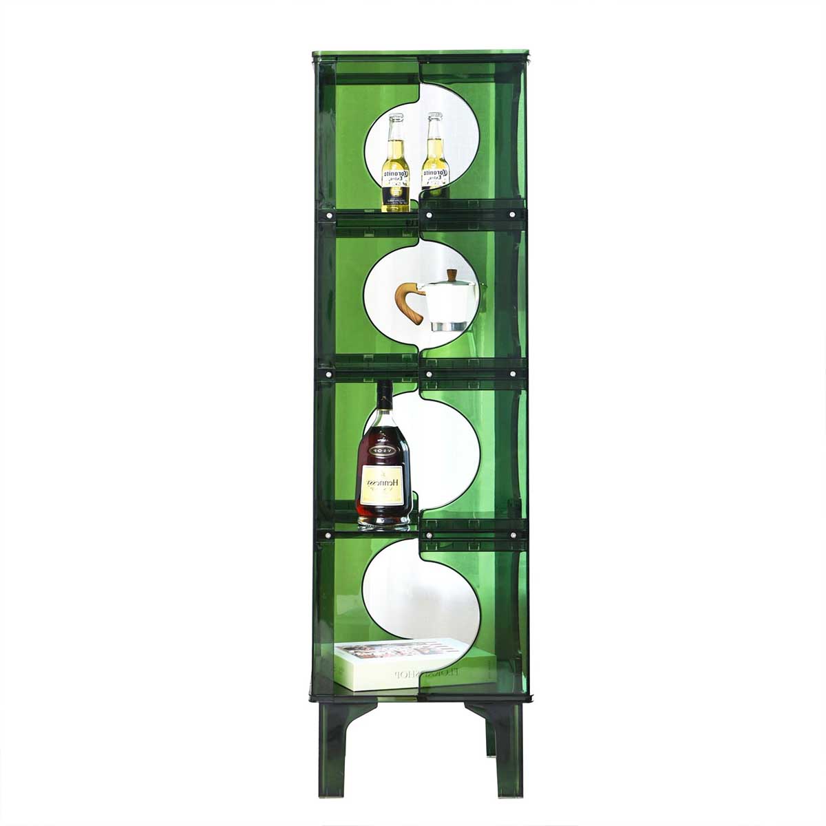 楽天市場】[2段] VeroMan クリア 収納棚 グリーン ラック アクリル