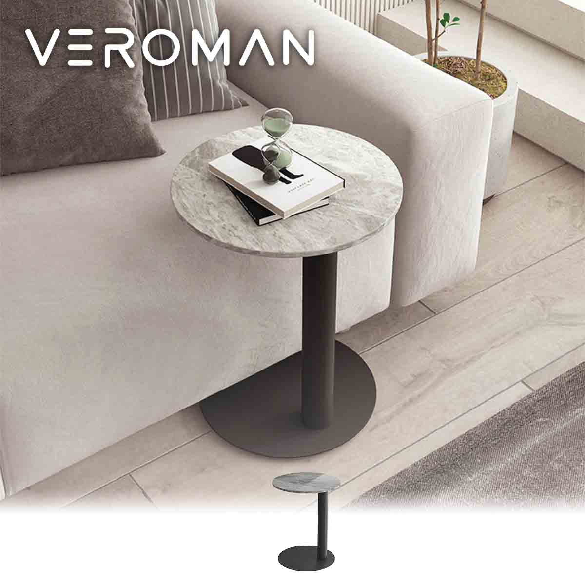 VeroMan ガラスサイドテーブル 木製フレーム ラタン編み