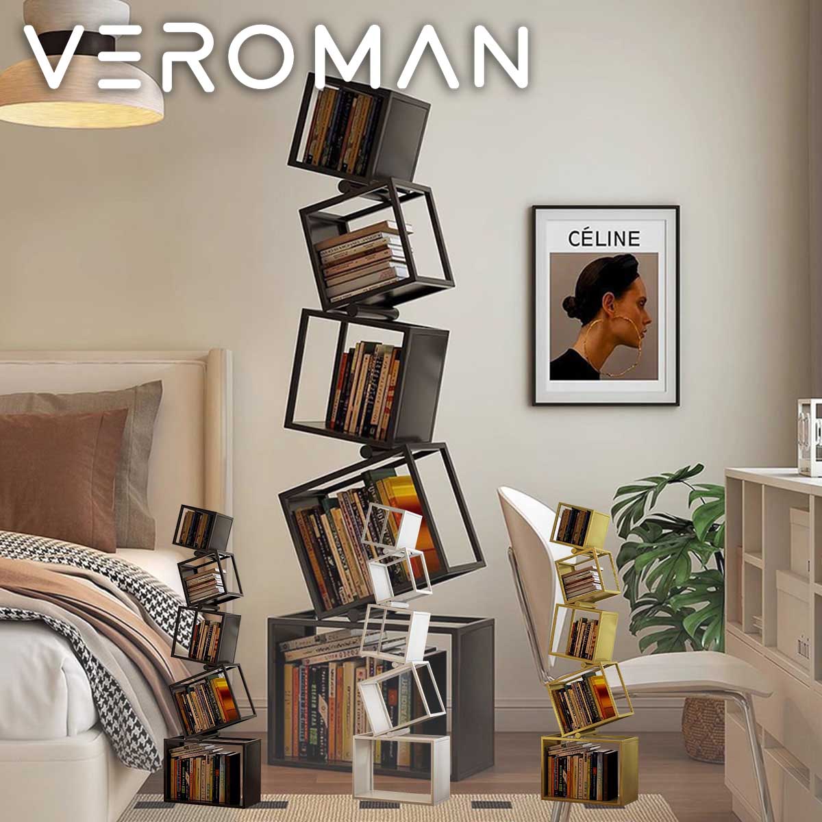 楽天市場】VeroMan 本棚 ブックラック ブックシェルフ 小物置き 見せる