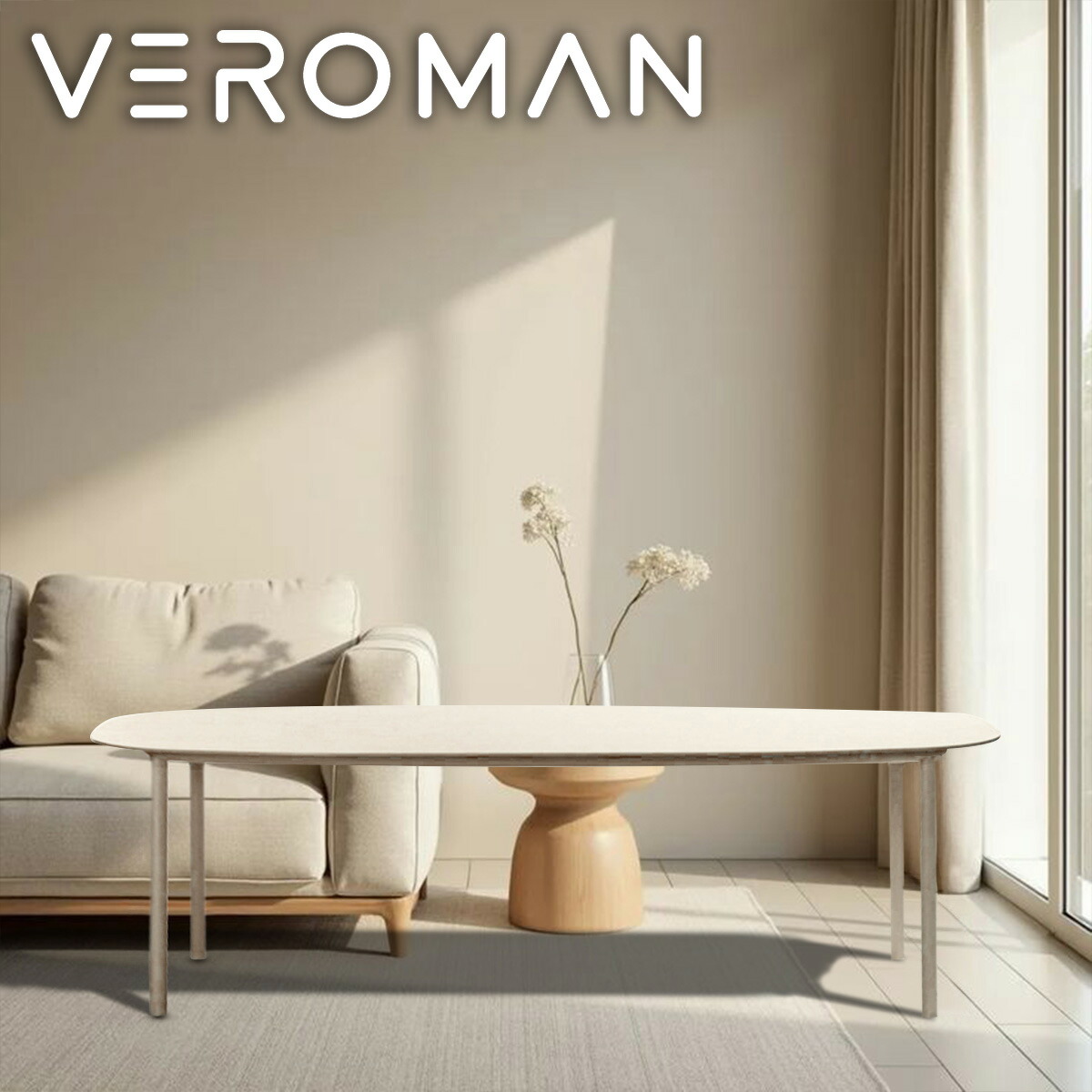 [180x90x75cm] VeroMan テーブル ダイニングテーブル 6人掛け ホワイト 食卓テーブル 自然と調和するシンプル美 アウトドア用ダイニングテーブル ゆったり囲む心地よい食卓 韓国インテリア
