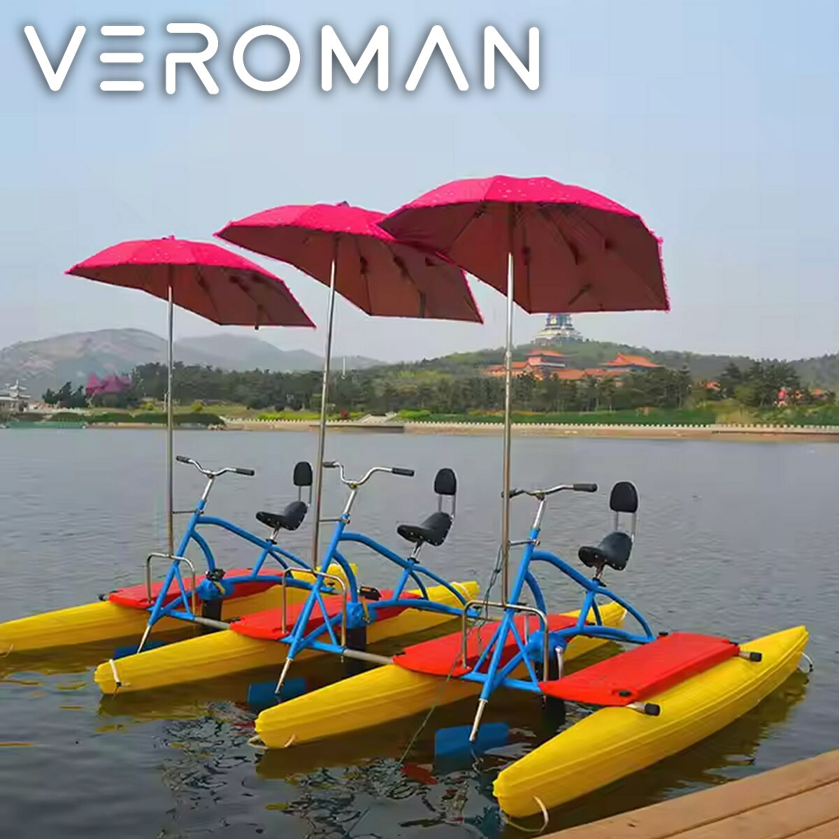 [3人乗り] VeroMan 足漕ぎボート 足漕ぎボード 水上自転車 水上ボード 足漕ぎ 水上ボート 水上 ボート 巨大浮きボート 海 川 公園 池 泉 デート｜VEROMAN HOME