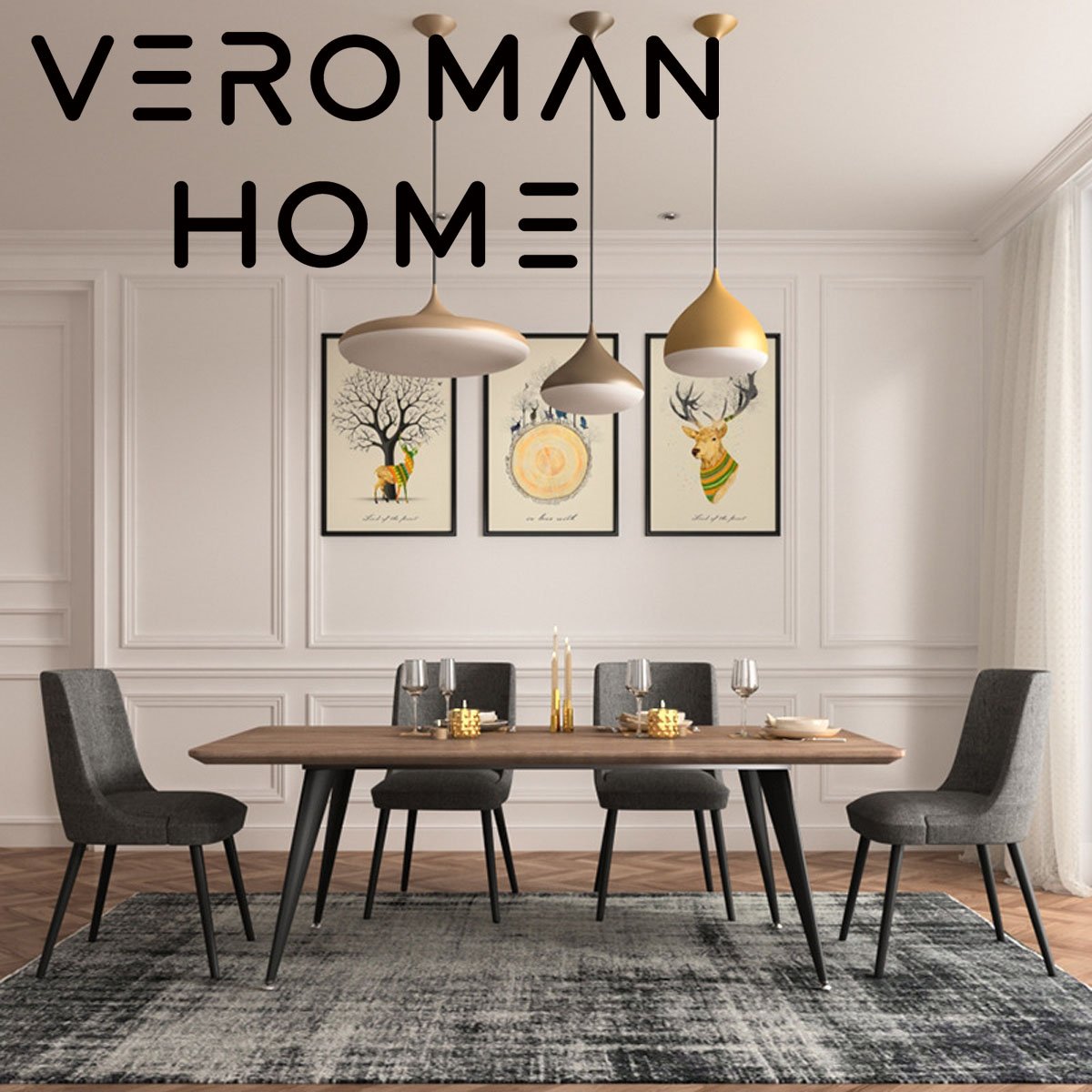 VeroMan テーブル 実木ダイニングテーブル 4人用 小型住宅向け シンプルで高級感のある食事テーブル 家庭用 オフィス用 韓国インテリア [高さ75cm&times;幅180cm]｜VEROMAN HOME