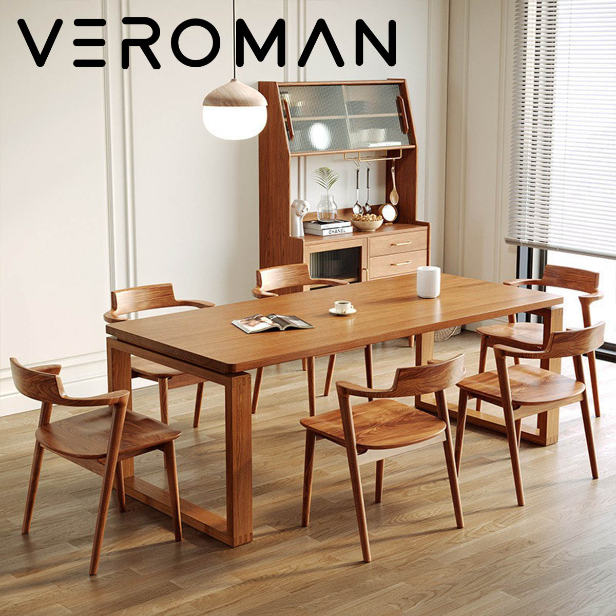 VeroMan テーブル モビーンスタイル 原木実木ダイニングテーブル 松木製 家庭用 リビング用 長テーブル 韓国インテリア [高さ75cm&times;幅140cm]｜VEROMAN HOME