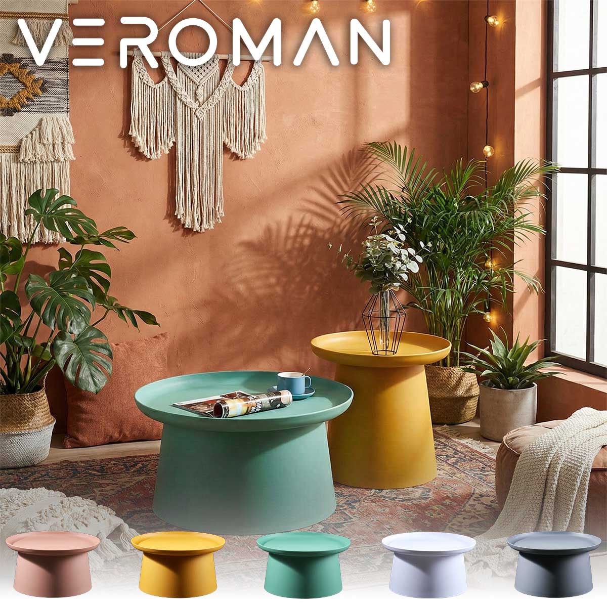 [大] VeroMan 今めかしい丸型 サイドテーブル 受けが良い カフェライク 今めかしい 時刻表 パステルカラー 円柱形体 分かりやすい 今めかしい 韓国室内装飾
