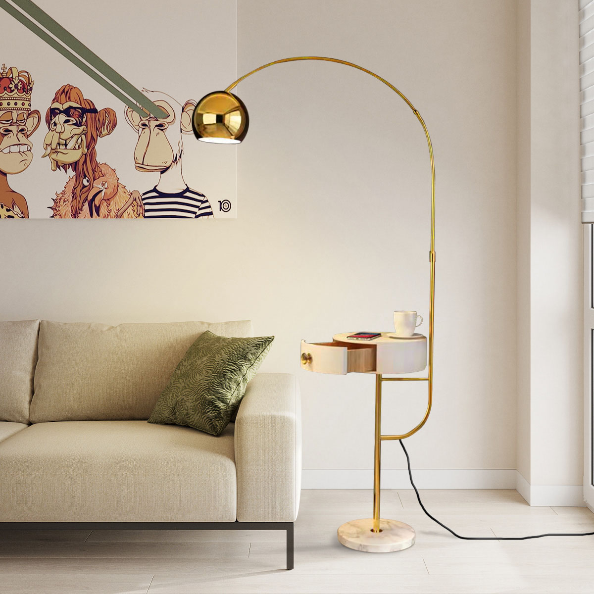 楽天市場】[ゴールド・Lサイズ] VeroMan フロアライト スタンドライト