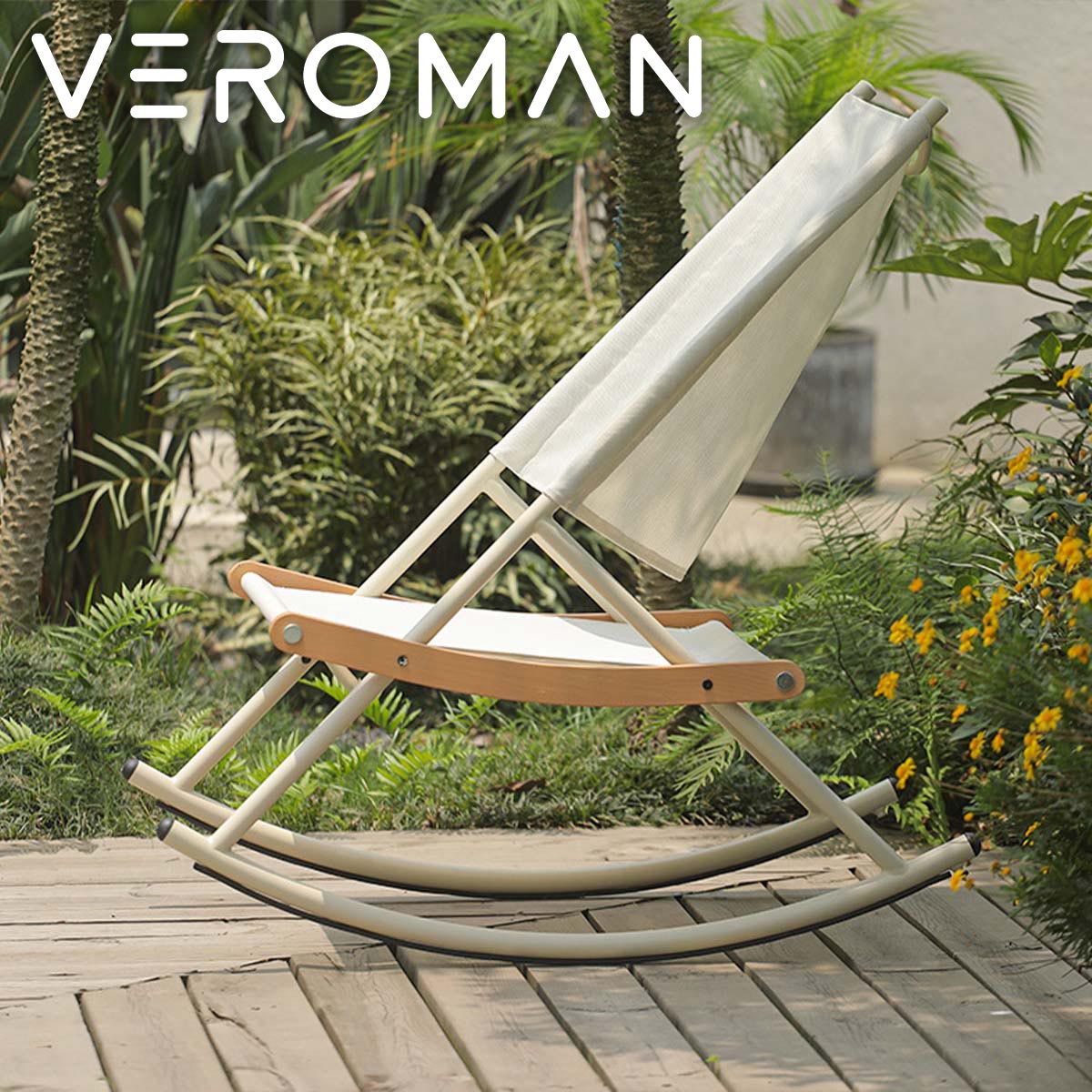 VeroMan 穏やかに揺れるリラックスチェア 人間工学に基づく通気性抜群の設計 折りたたみ可能な軽量アルミフレーム チェア スツール 韓国インテリア