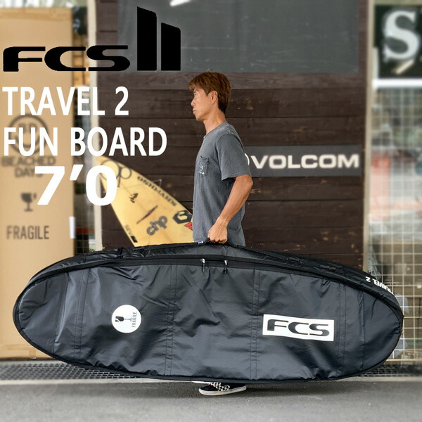 サーフィン・ボディボード FCS Classic Fun Board 8'0 Black/Mango FCS Classic Fun Board Cover - FCS US