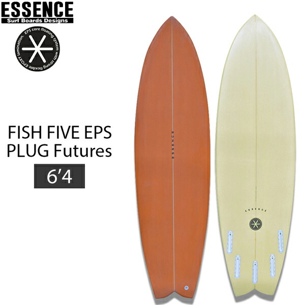 【楽天市場】エッセンス サーフボード ESSENCE FISH FIVE 6’4 EPS フィッシュファイブ 5 PLUG Futures ...