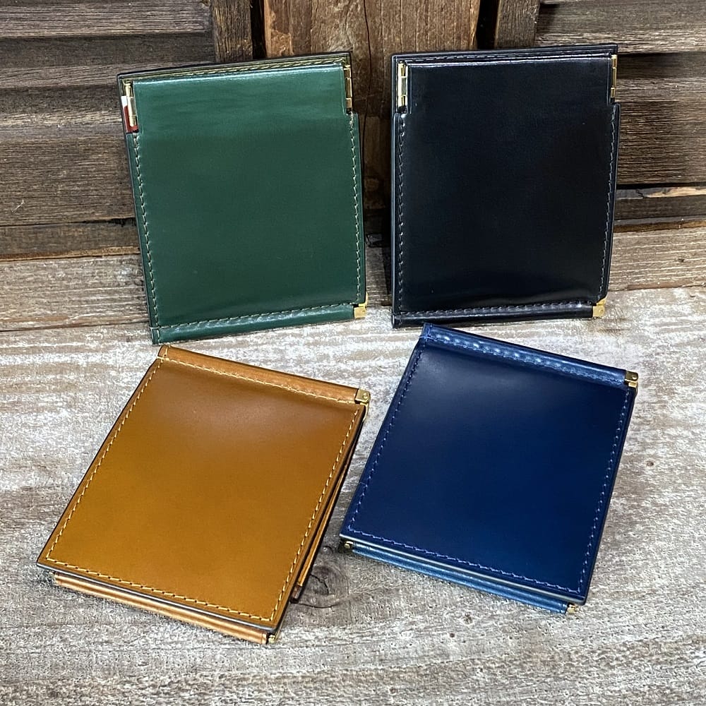 【BAGGY PORT/バギーポート『OIL CORDVAN/オイルコードバン』】新喜皮革社製コードバン/馬革・札バサミ/マネークリップ(ZYS-705N)※内革はイタリア製牛革/イタリアンレザー付属、小銭入れ付き メンズ 【レザーバッグ革財布専門店Vertigo/ヴァーティゴ】|レザーバッグ革財布専門店Vertigo