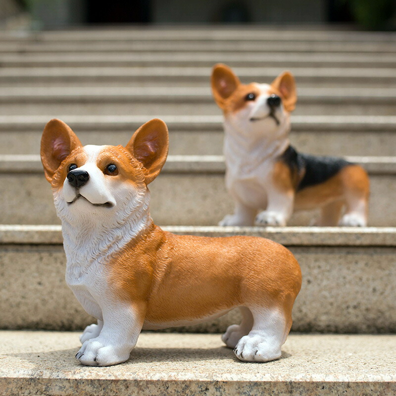 楽天市場】犬 赤い首輪の犬置物 かわいい置物 犬の置物大きい犬