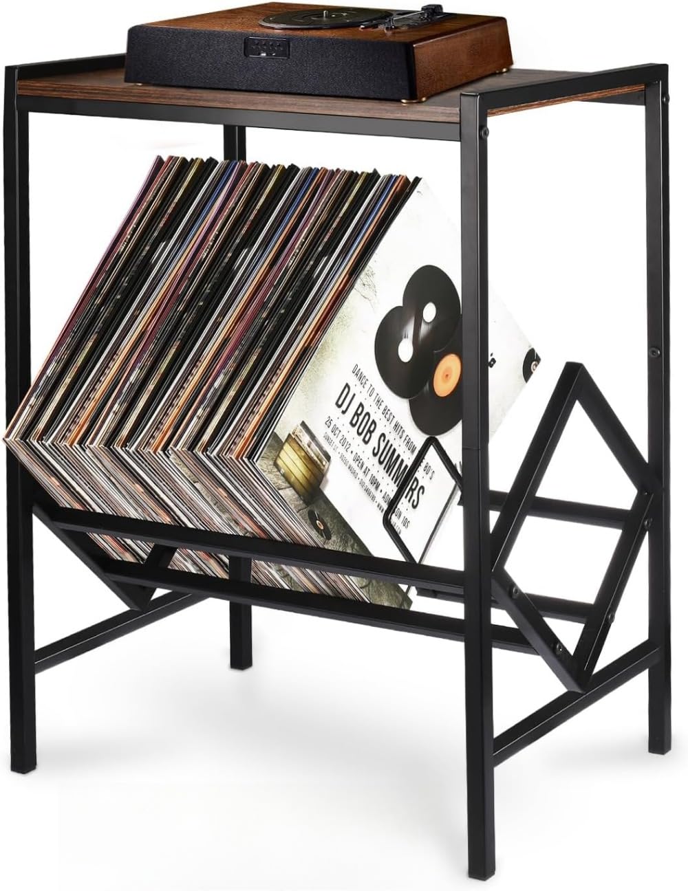 楽天市場】レコードプレーヤースタンド 黒 レコード収納棚 充電