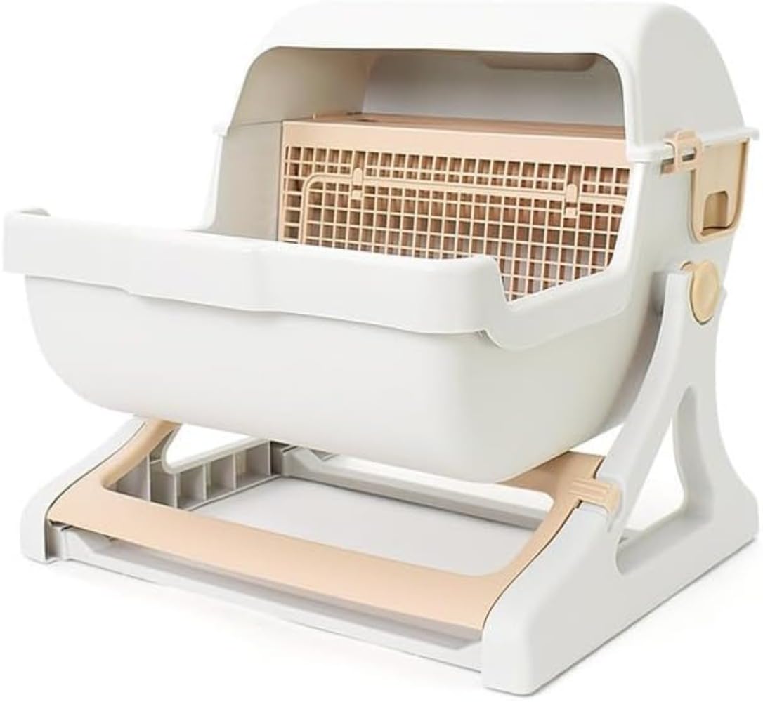 井戸釣瓶型猫室内用便器特大半自動小銃猫トイレペットトイレ半差しかためる水漉し猫室内用便器 (サクラ色) (緑であること)