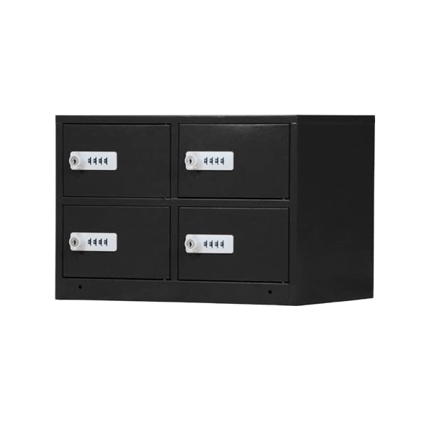 貴重品ロッカー 4 人用 2 列 2 段 ダイヤル錠 検索キー付き 完成品 全 7 色 オフィス 学校 病院｜Verve Collection